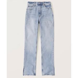 Abercrombie & Fitch Ultra High Rise Curve Love 90s Straight Side Slit Jeans